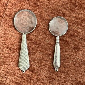 Vintage Silver Magnifying Glass Set